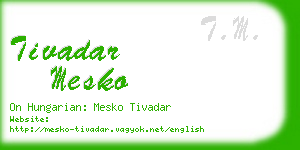 tivadar mesko business card